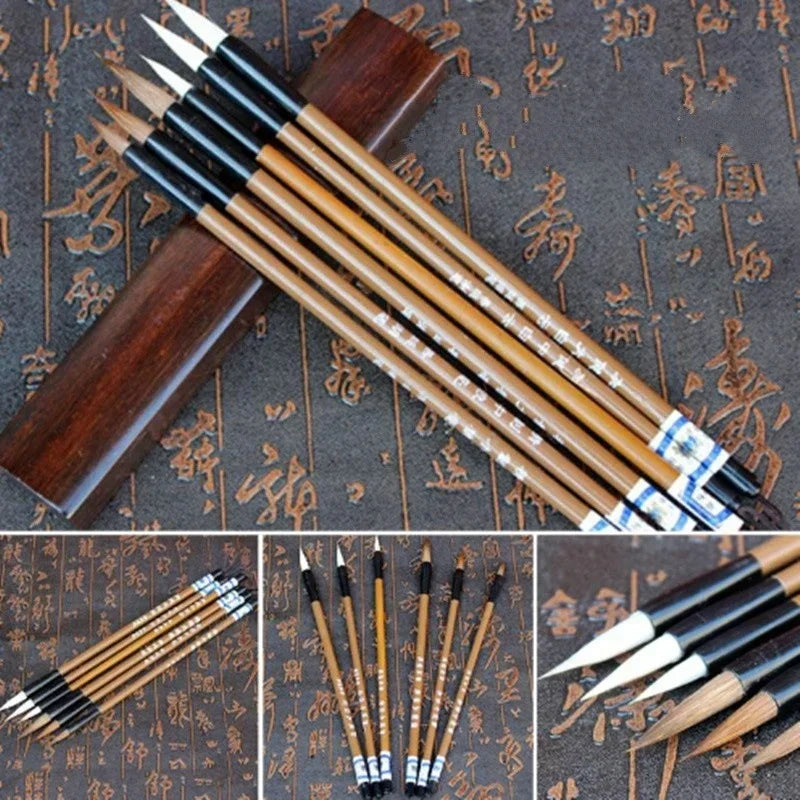 3Pcs Enlightenment Brush Calligraphy Practice Brush Student Practice Brush Beginner Calligraphy Brush Painting Stationery Qme