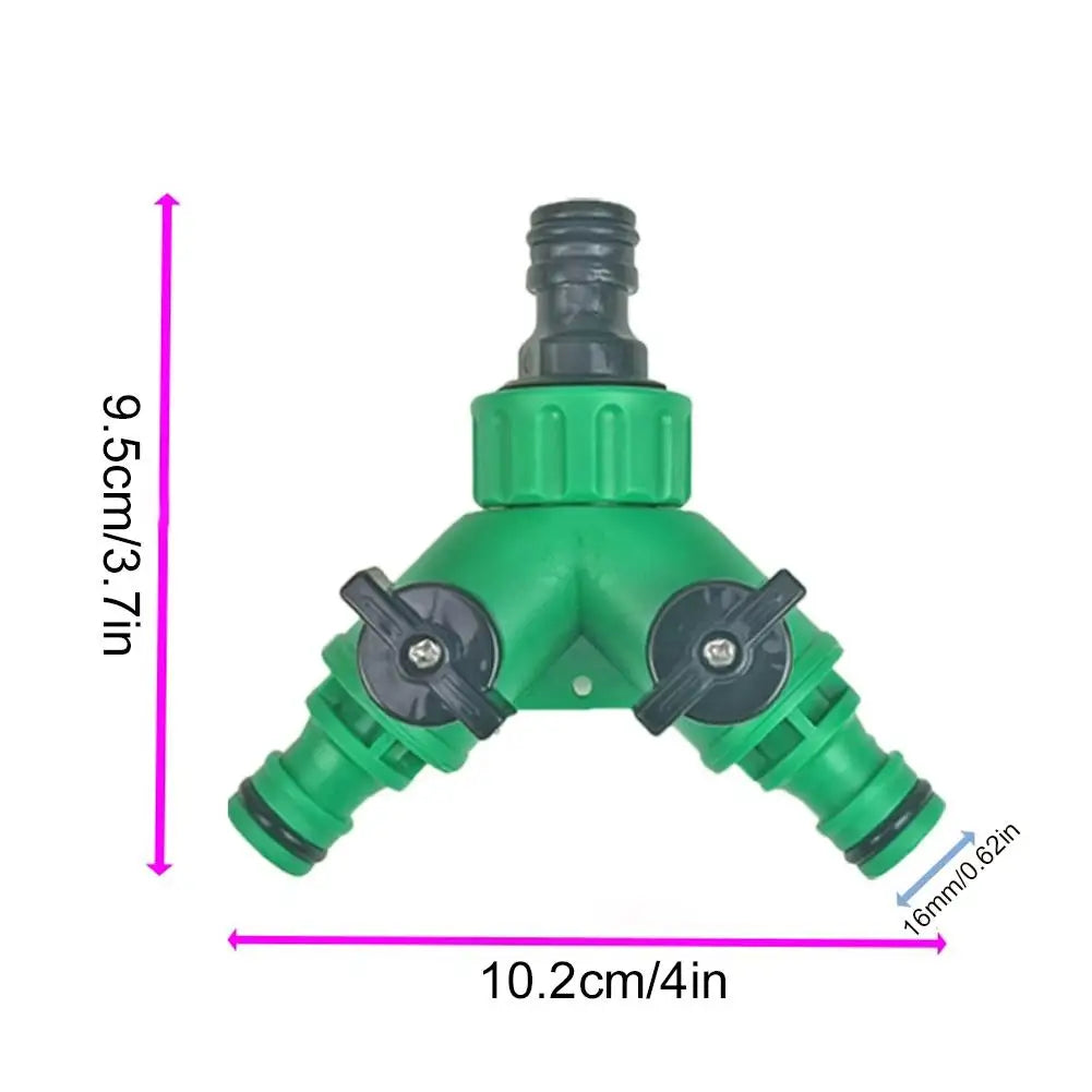2 Way Garden Hose Splitter Garden Hose Connector with Faucet Watering Shut Off for Landscaping Flower Planting Irrigation Qme