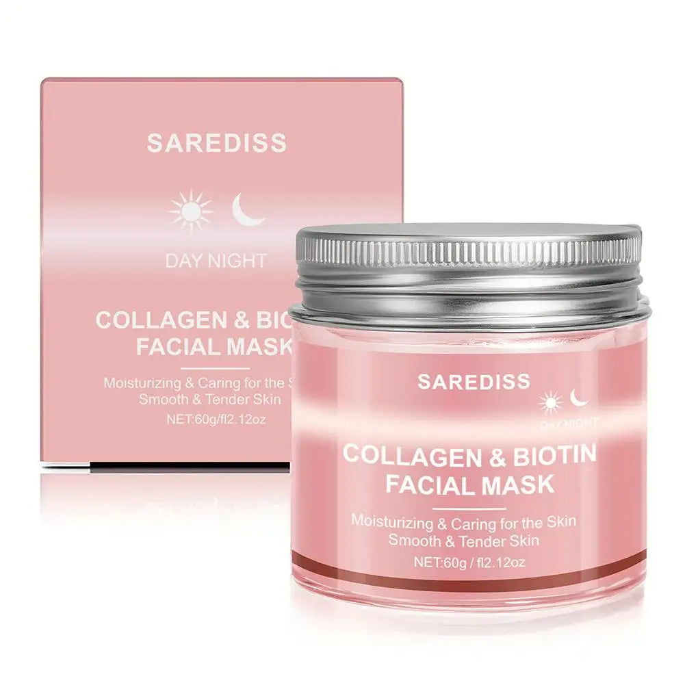 1 Collagen Night Wrapping Mask Peel-off Overnight Face Deeply Hydrate Qme 60ml X2