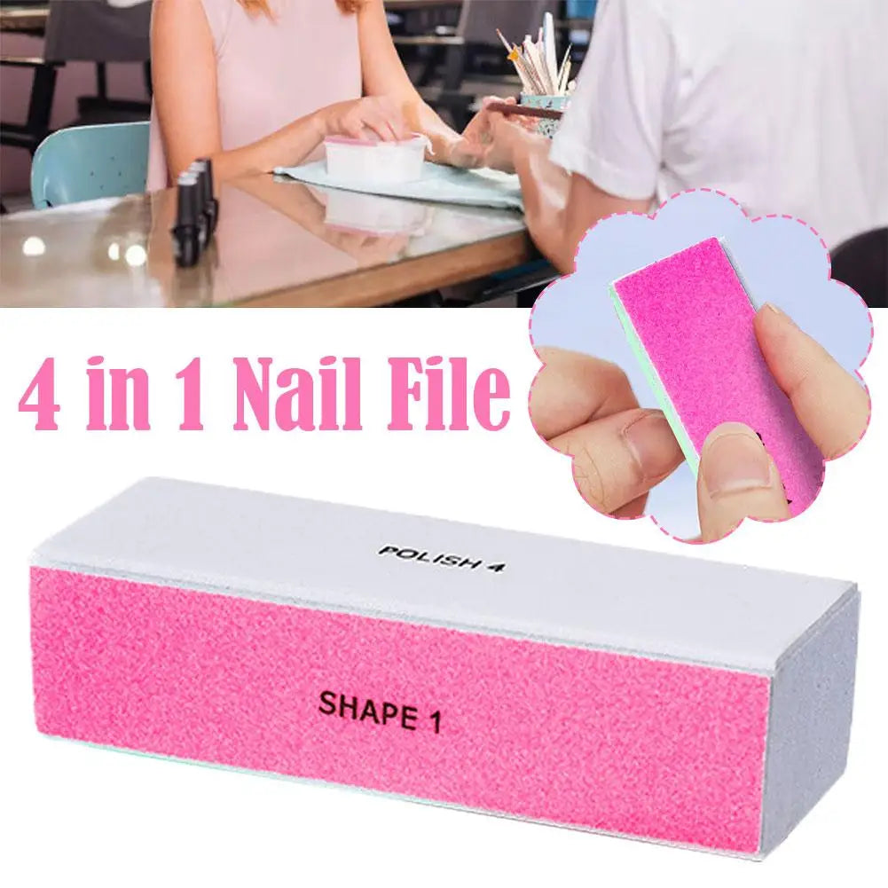 4 Way Nail Buffer Block, Four Sides Nail Shine Buffers Blocks Files For Natural And Acrylic Nails Smoother Buffing Block Polish Qme