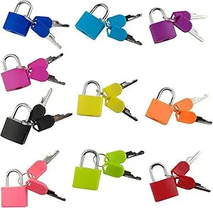Luggage Lock With Key, Small Luggage Padlock Metal Padlock Mini Key Padlock Suitable for School Gym Classroom Pairing Games Qme