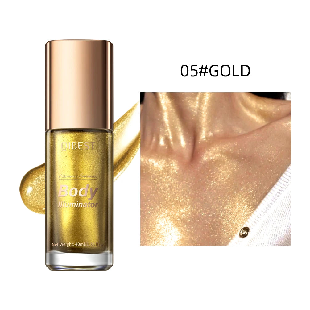 QIBEST 5 Colors Glitter Liquid Highlighter Pearlescent Shiny Sequins Lying Silkworm Shimmer Makeup For Face Highlight Contour Qme 05 Gold China Mainland