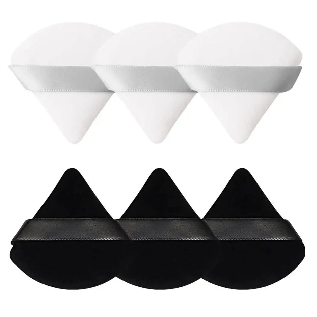  Soft Makeup Puff Hypoallergenic Precision Sponges Foundation Concealer Cruelty-free Finger Sponge Puff Beauty Makeup Tools Qme 6pcs-WhiteBlack