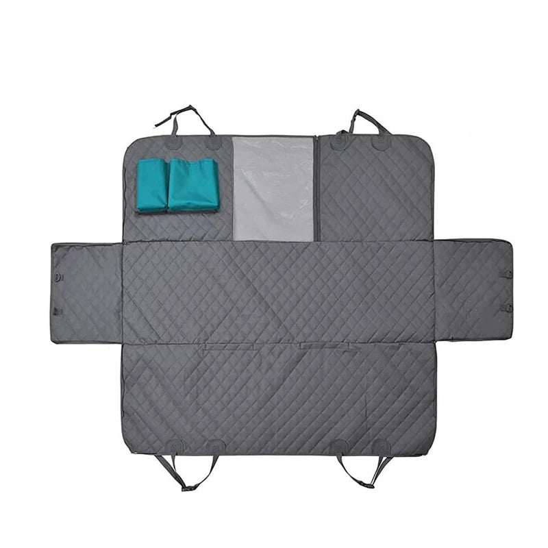 143×153CM Double Zipper Car Pet Seat Pad Waterproof Dirt Resistant Suitable Multiple Models Solid Color Cars Rear Seats Cushion Qme