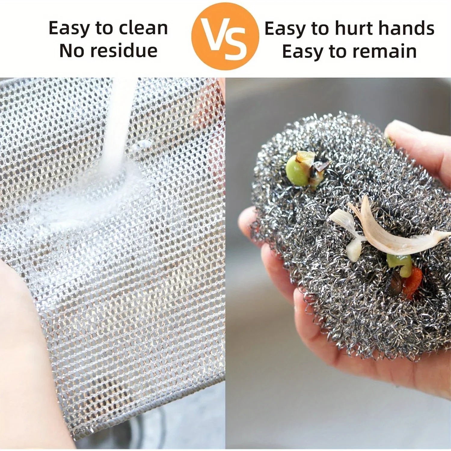 Multipurpose Wire Miracle Cleaning Cloths, Magnifying Wire Dishwashing Rags for Wet and Dry Mesh Microfiber Cleaning Cloth Qme