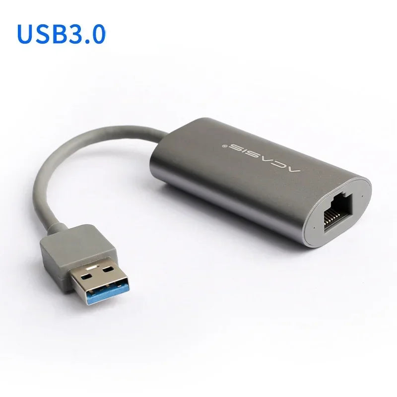 USB C Ethernet Adapter Network Card USB-C To Ethernet RJ45 Lan for MacBook Windows 7/8/10 Type C Ethernet 10/100/1000Mbps Qme USB3.0 grey