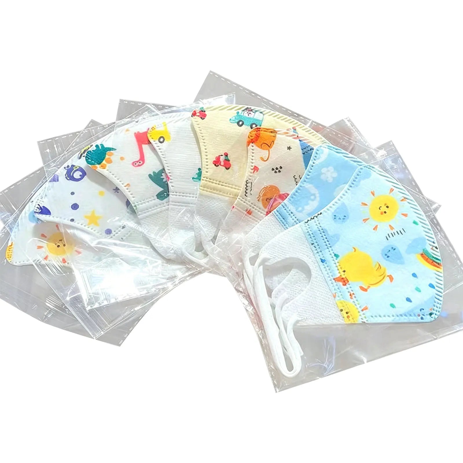 10PCS Kids Disposable Mask Creative Cartoon-Themed Prints 3 Layer Face Mask Children Outdoor Dustproof Face Masks Qme C