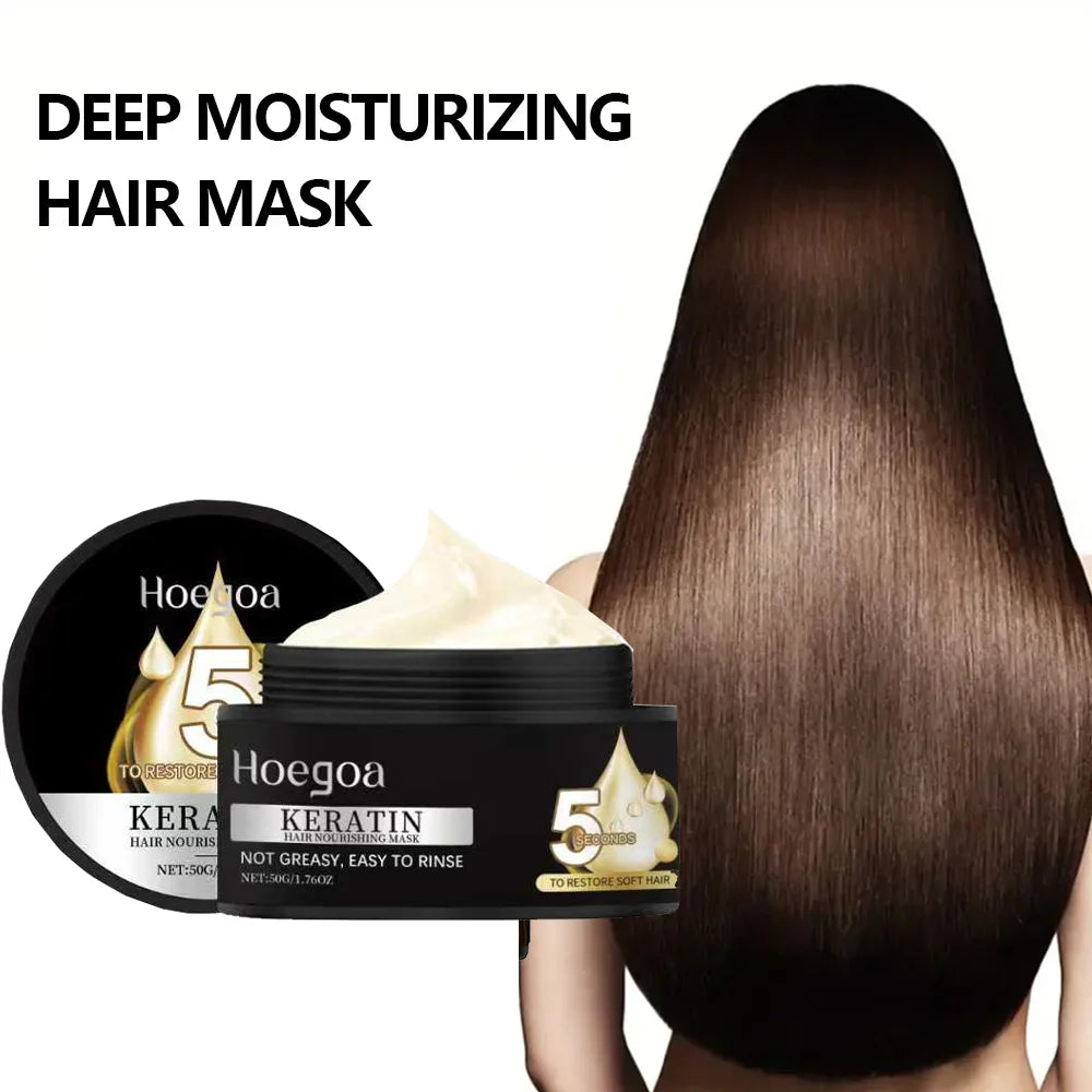 Keratin Hair Mask Moisturizer Conditioner Soft Smooth Frizz Damaged Repair Damaged Hair Restore Shine Hair Mask Qme