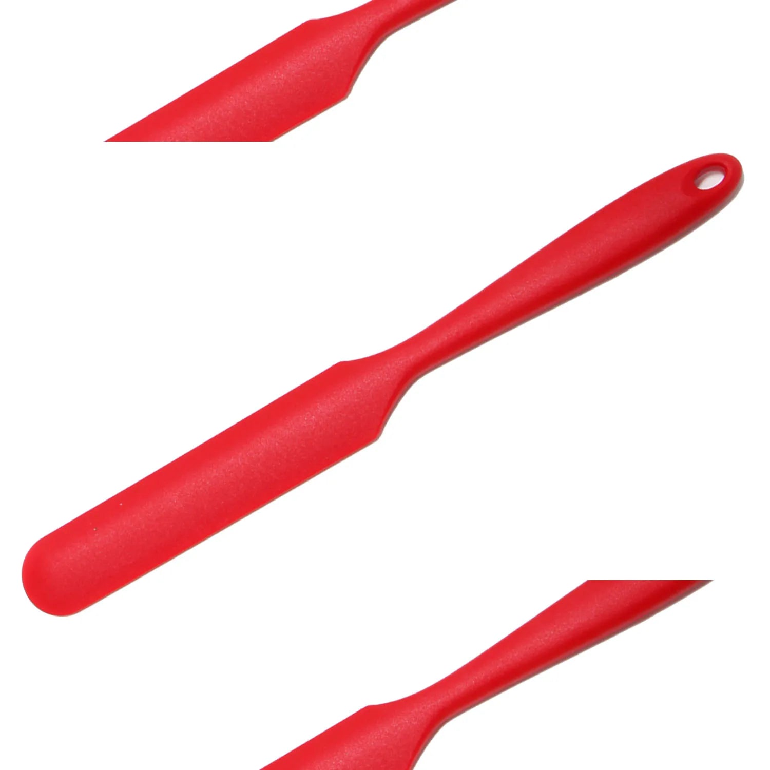 Non-Stick Silicone Cream Spatula Mini Jar Scraper Spoon Heat-Resistant Spatulas Flexible Kitchen Utensils For Baking Cooking Qme Red