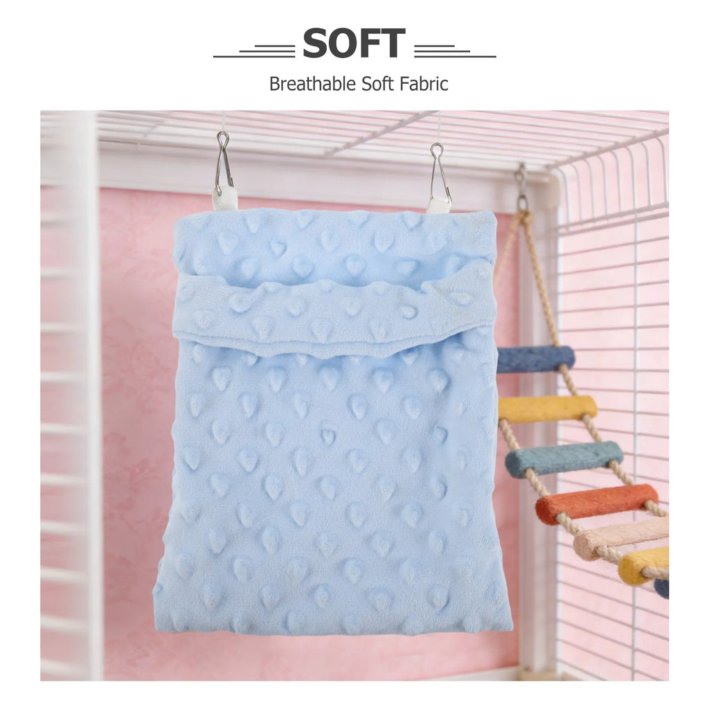 5Pcs Sugar Glider Sleeping Bag Soft Warm Nest Hanging Hammock Cage Bed Small Animal Hideout Hamster Squirrel Hanging Hamster Bed Qme
