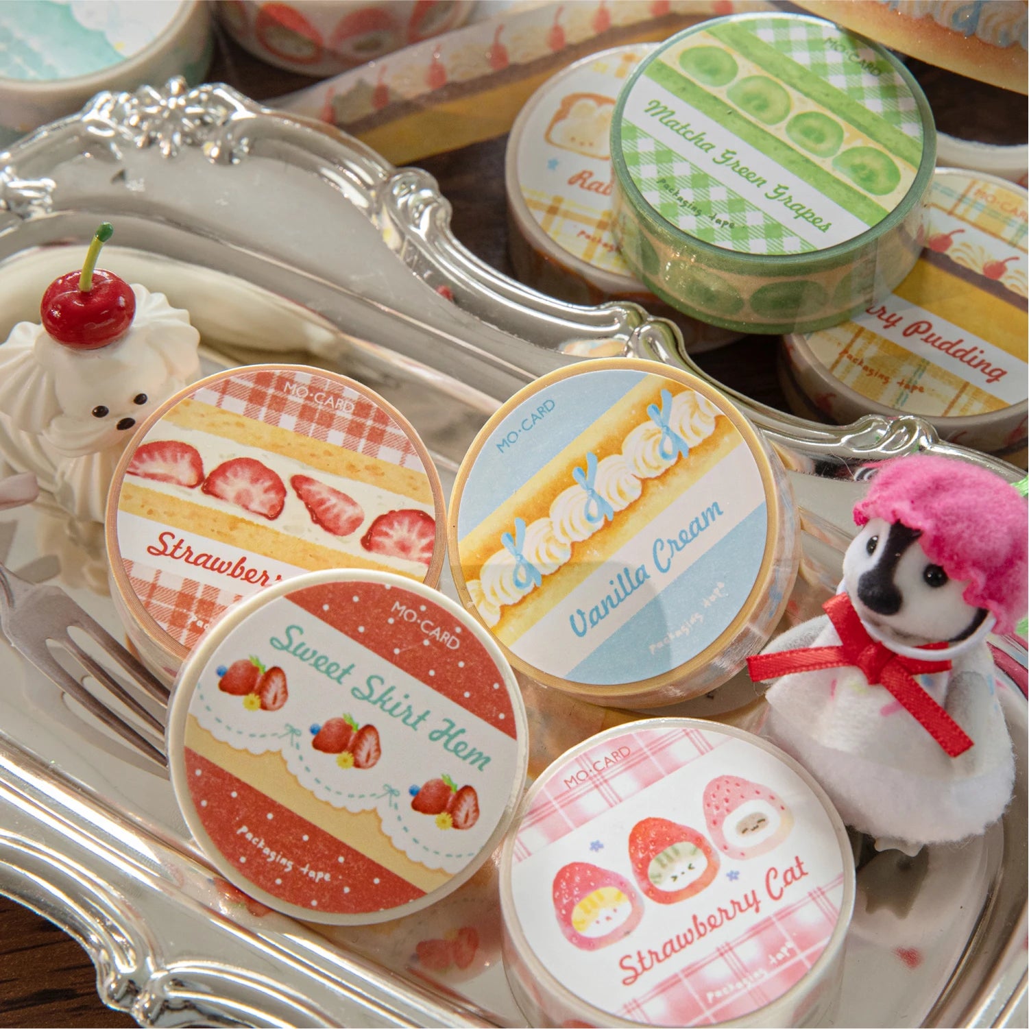 6Roll Cute Cartoon Food Theme Glitter Washi Tape for DIY Scrapbooking Collage Art Supplies Phone Case Notebook Decoration Qme