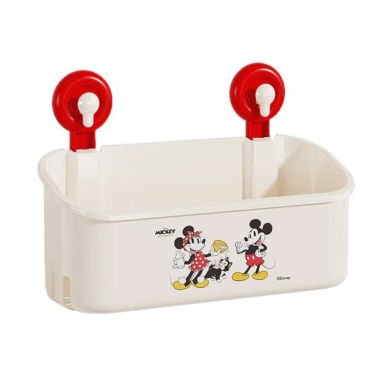 Mickey Dopamine Suction Cup Shelf for Walls—No Drilling Required—Heavy-Duty, Drainable Storage Box for Bathroom Walls Qme