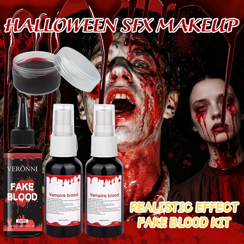 VERONNI Fake Blood Makeup Realistic SFX Halloween Cosplay Zombie Qme
