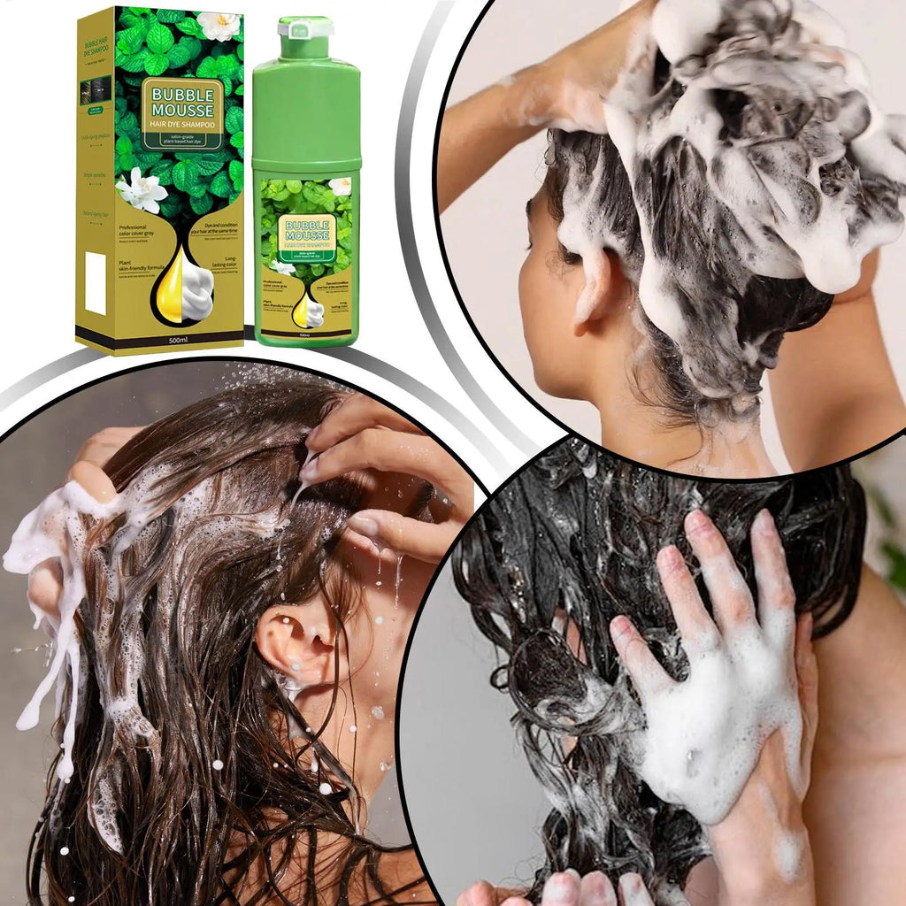 Natural Plant Herbal Hair Dye Shampoo 5 Minutes Change Hair Color Non-irritating Repairs Gray White Hair Care Products Women Men Qme
