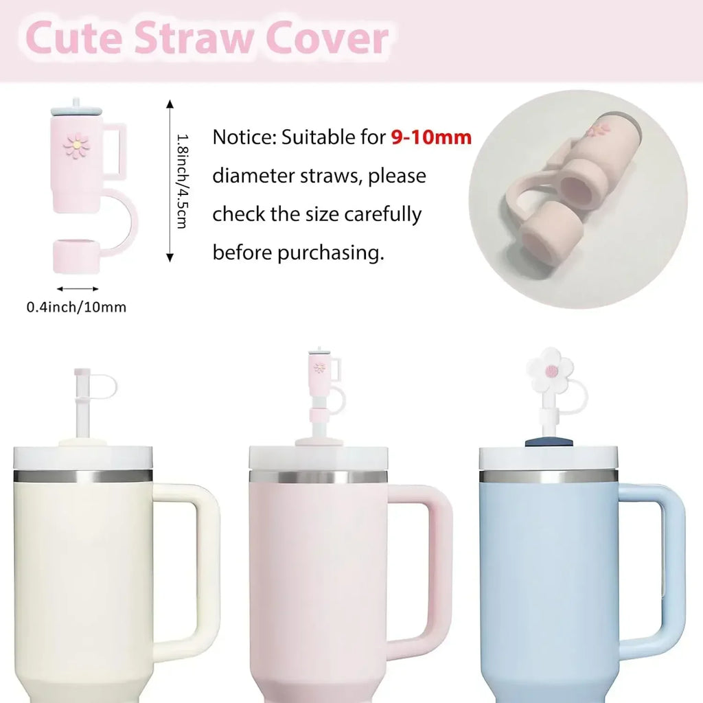 Accessories Silicone Spill Proof Stopper Straw Cover Cap 9- Straws Qme