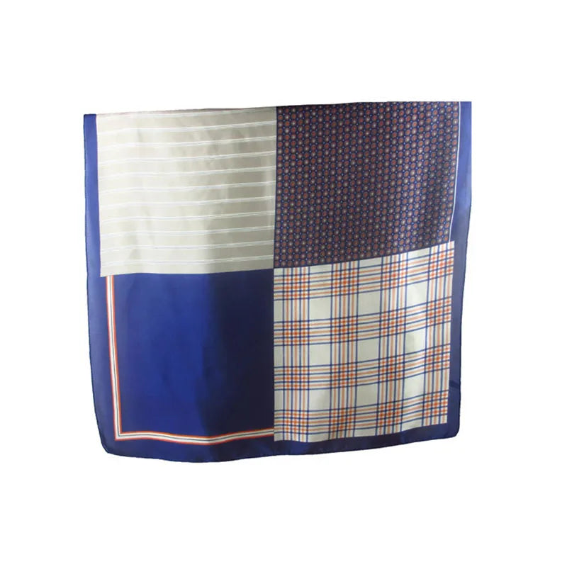 Silk Feeling Polyester Scarf Men's Neck Foulard Square Small Headband Qme