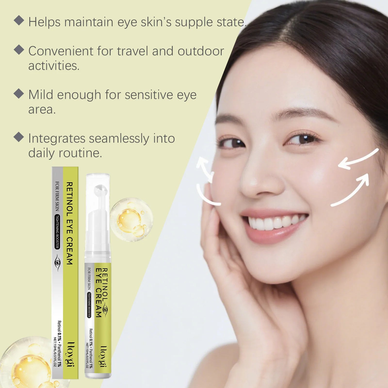 Retinol Eye Care Set Lift Firming Eye Cream Fades Fine Lines Pore Shrinking Dark Circles Repair Retinol Firming Eye Serum Qme