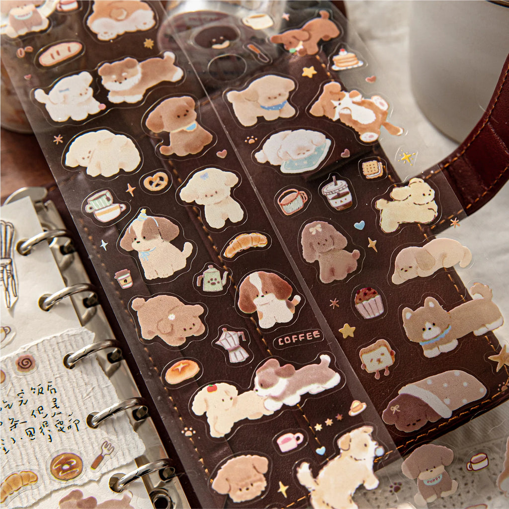 50mm * 2m Cat and Dog Series Kawaii Ins Cute pet Sparkling Sand Washi Tape DIY Scrapbook Aesthetic Masking Tape Qme