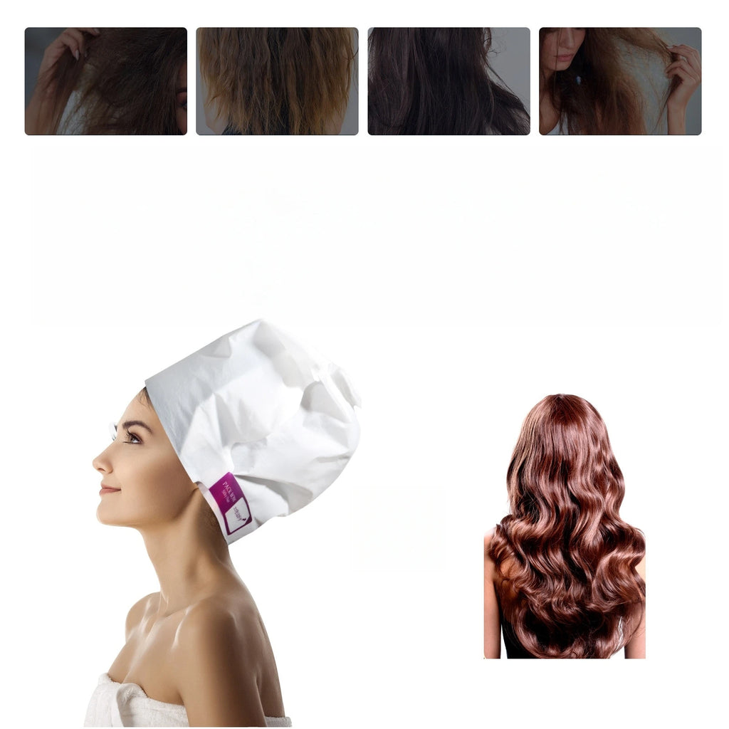 Steam Hair Mask Quick Repair Hair Mask Moisturizing Softens Hair Care Mask Hair Deep Conditioning Treatment Steam Hair Mask Cap Qme