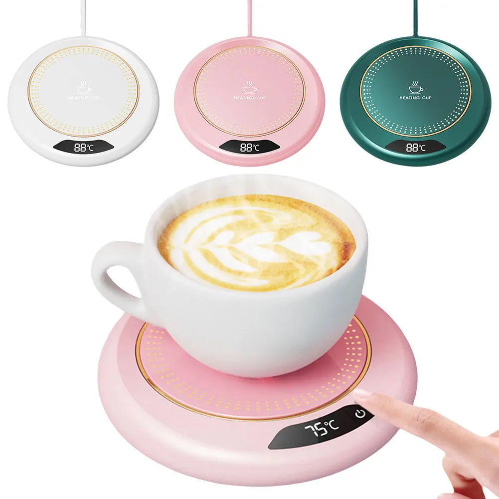 USB Coffee Mug Warmer Smart Cup Warmer with 3 Temperature Settings Electric Beverage Warmer for Coffee Milk Tea Beverage Qme