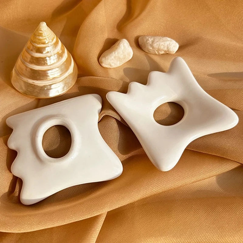 Ceramic Facial Scraping Tool Gua Sha Board Anti Aging Skin Care Qme