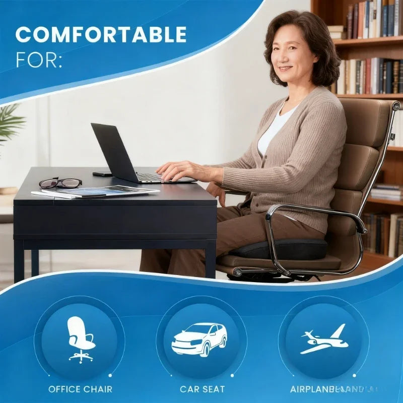 Office Chair Seat Back Cushion Memory Foam-like Support Removable Qme