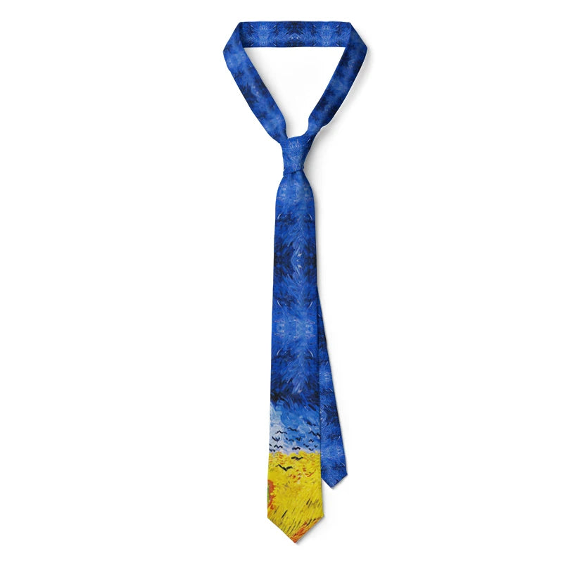 Screaming Sailing Cat Funny Tie Men's Fashion Oil Painting Business Qme type9