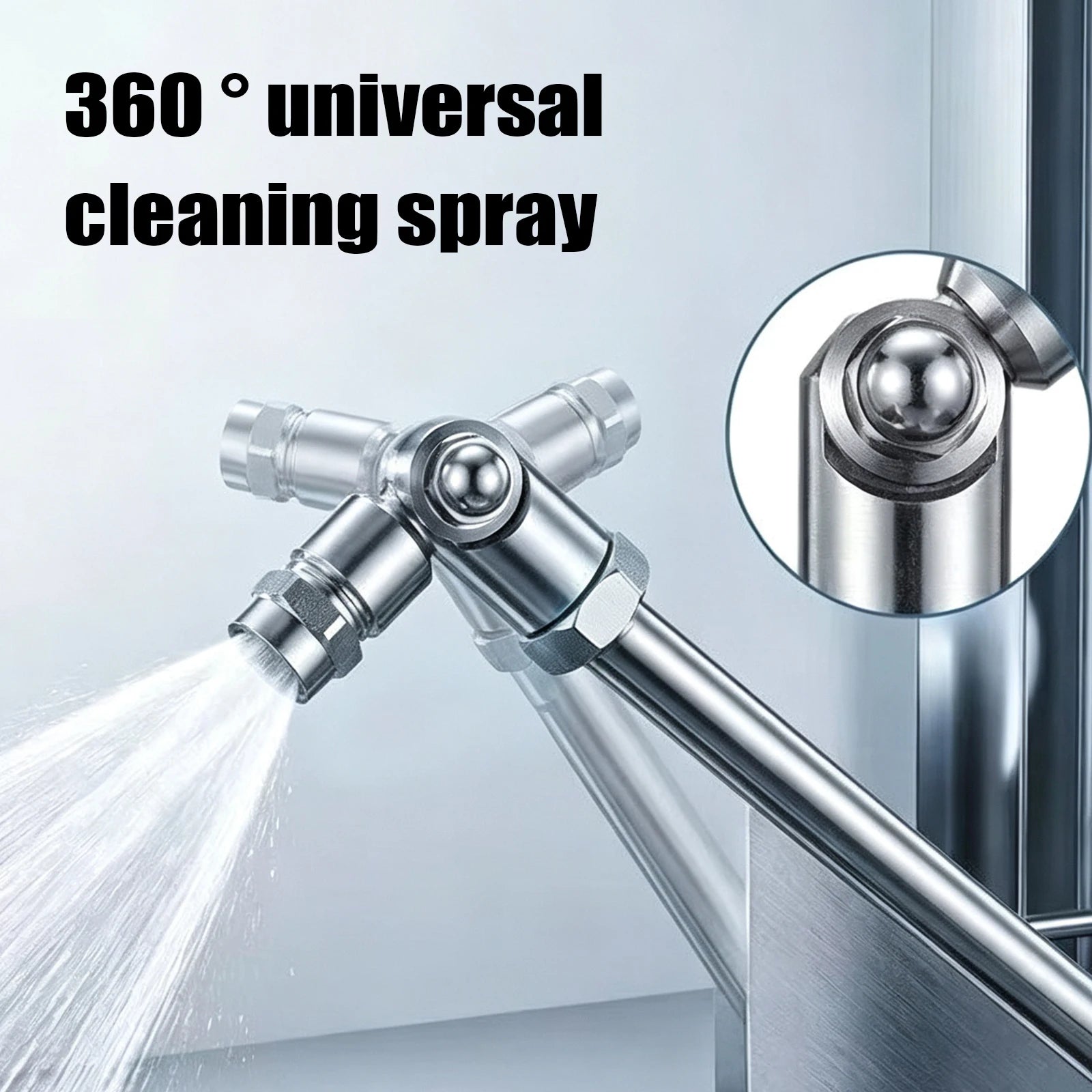 360° Swivel AC Cleaning Wand with 1/4 Quick Plug Stainless Steel Rotating Spray Nozzle Adjustable for Auto Underbody Cleaning Qme