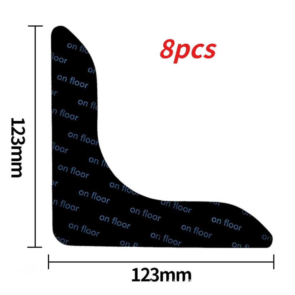 Carpet Non-slip Sticker Reusable Washable Anti-Curling Rug Gripper Corner Pad Multi Purpose Fixed Tape for Home Floor Qme 123x123mm 8pcs