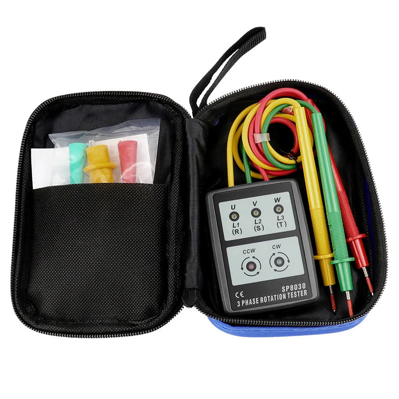 3 Phase Alternating Current Phase Meter Phase Detector Rotation Tester Phase Indicator Digital Phase-order Indicator. Qme