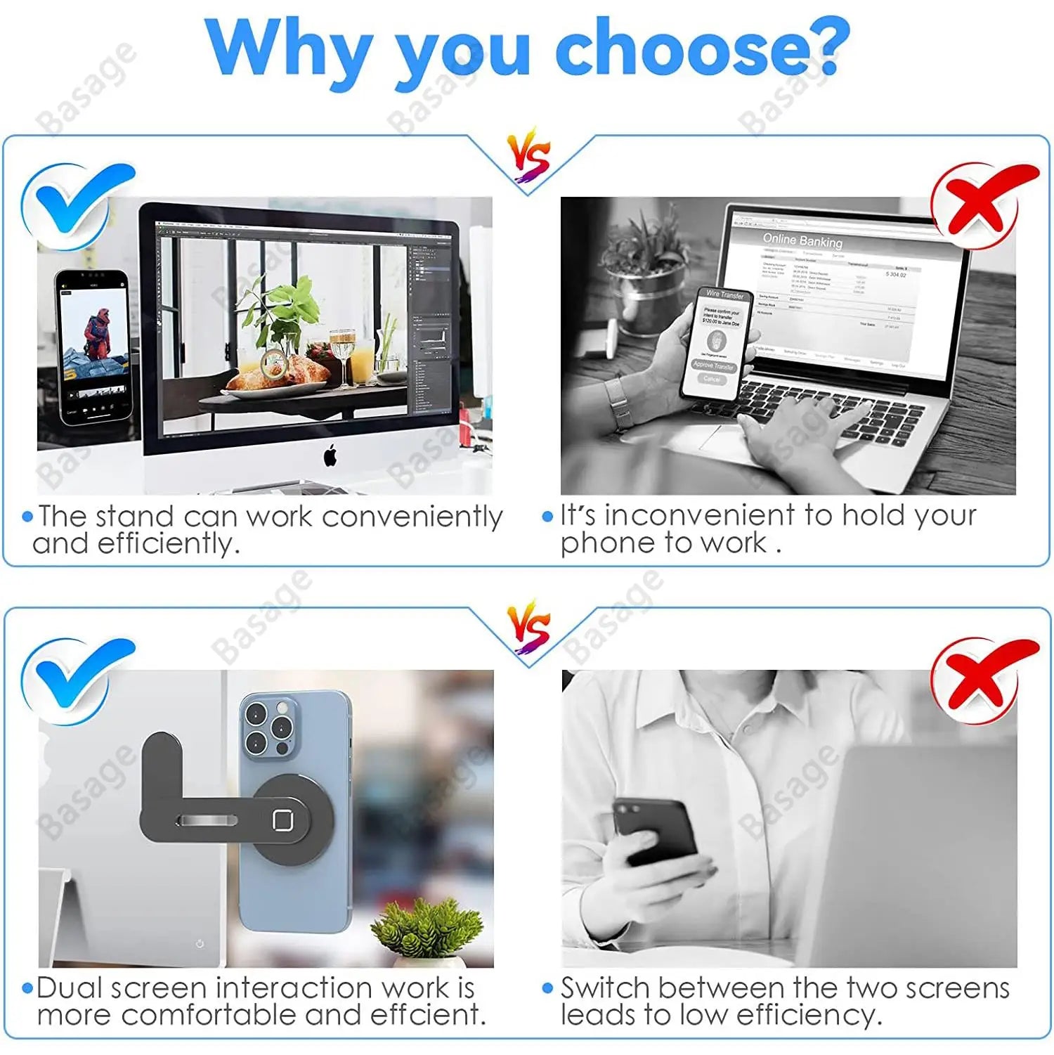 Magnetic Laptop Phone Holder Computer Monitor Side Cell Phone Slim& Foldable For iPhone 14/13/12 Series Case and All Phone Qme