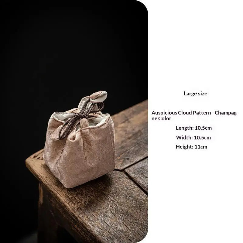 Chinese Style Tea Set Storage Bag Thickened Multi-functional Teapot Cloth Pouch Vintage Embroidered Candy Storage Bag Qme A8