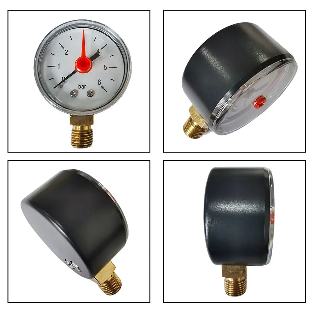 Y50 Radial Connection Pressure Gauge G1/4 Measuring Range 6Bar For Water Oil And Air For Domestic Heating Water Supply Systems Qme Default Title