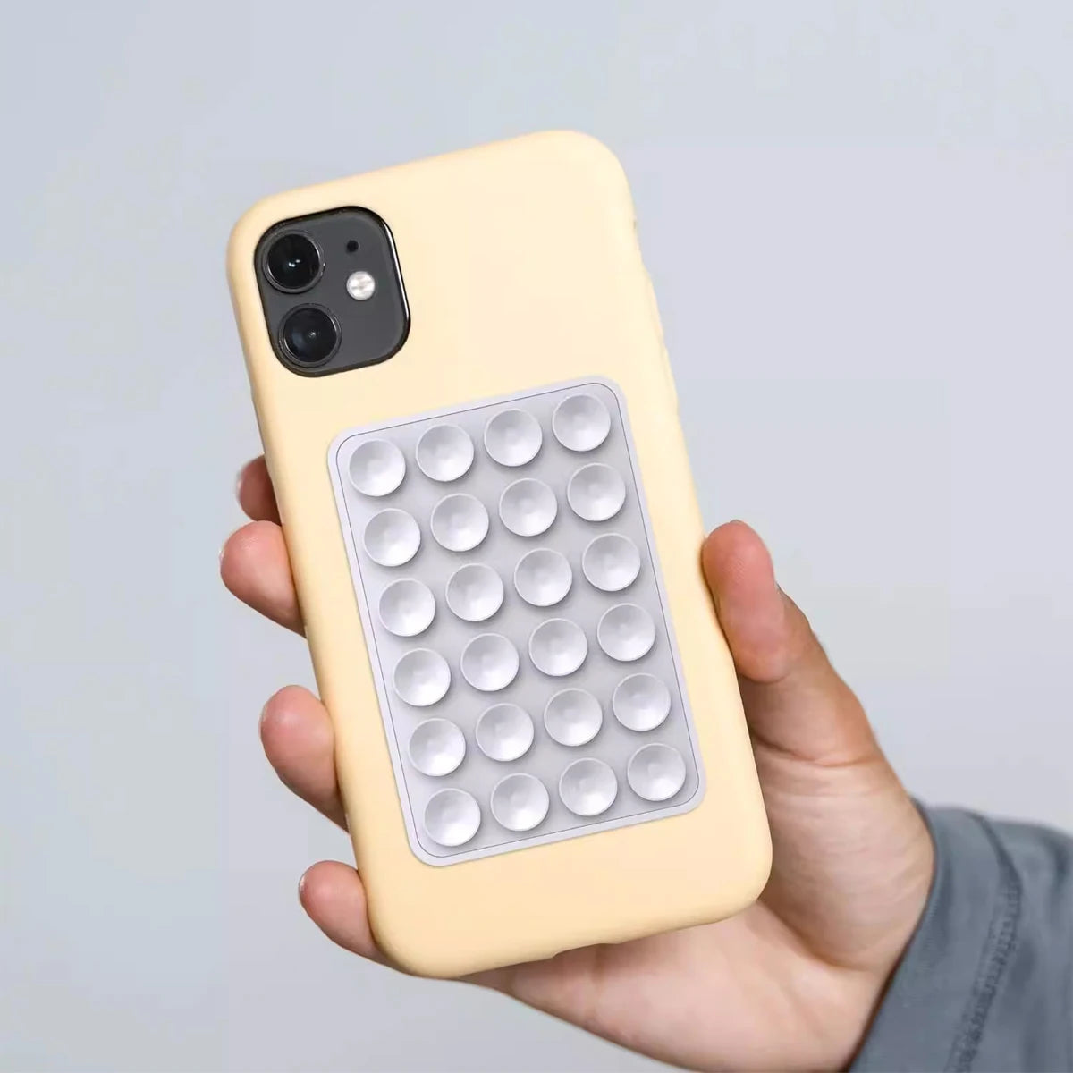 Double-Sided Suction Cup Phone Mount, Silicone Suction Phone Case Adhesive Sticky Phone Grip Hands-Free Phone Grip Phone Stand Qme