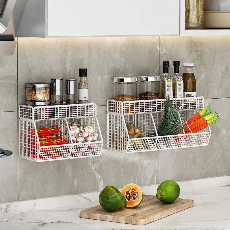 Vegetables Fruits Suitable Home Organization Wall Mounted Kitchen Qme