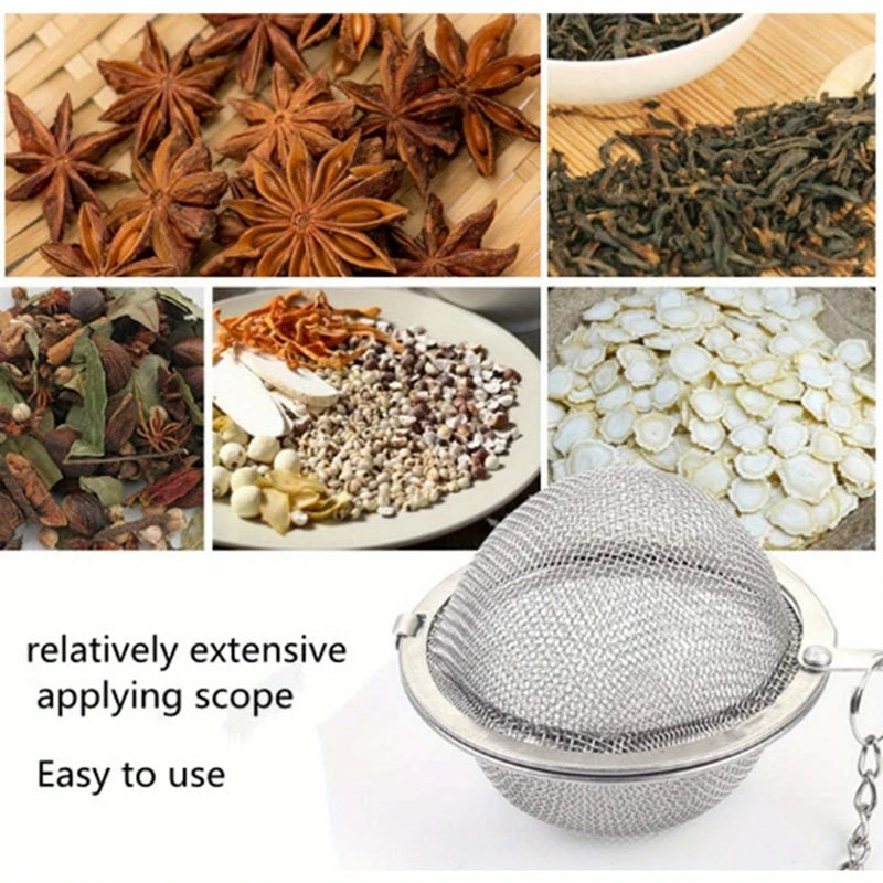 Tea Spice Strainer Seasoning Ball Mesh Herbal Ball Stainless Steel Teakettle Locking Tea Filter Reusable Soup Filter Ball Qme