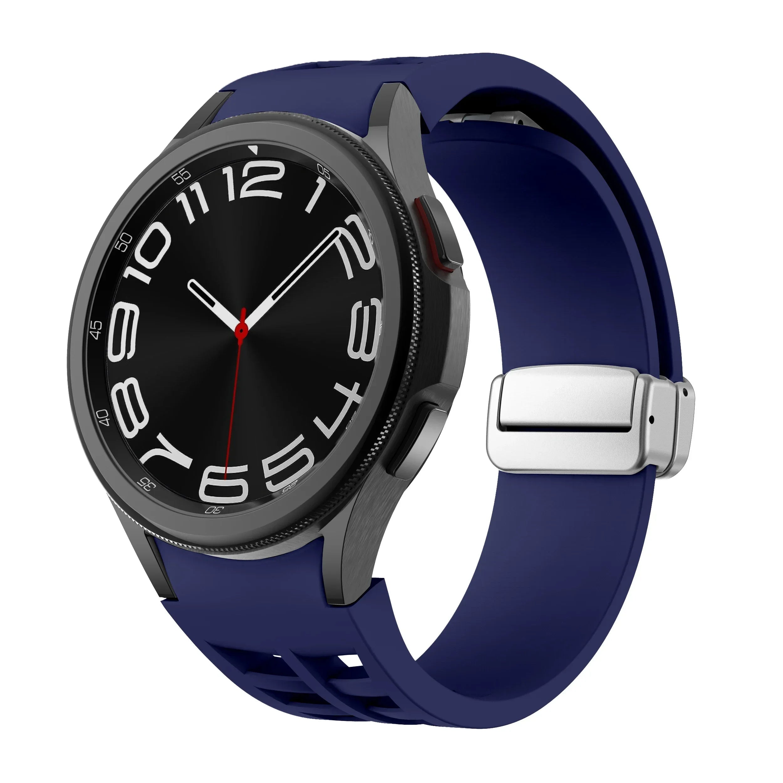 Magnetic Silicone Band for Samsung Galaxy Watch 6 Classic 43 47mm 4 42 46mm 5 Pro 45mm No Gaps Loop Strap for 4/5/6/7 40 44mm Qme
