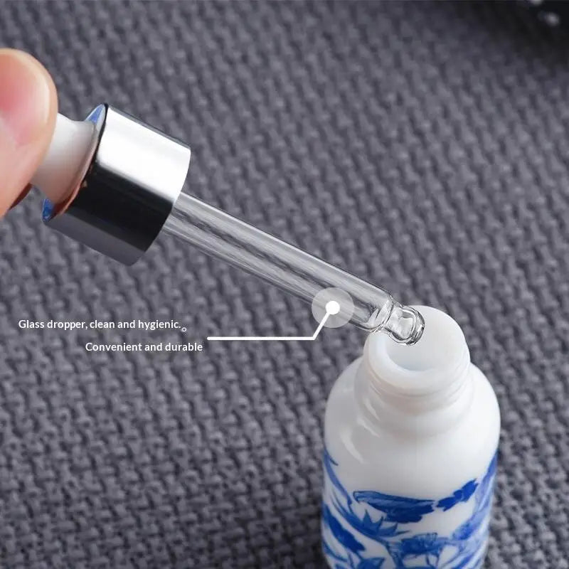 10 15 Ceramic Blue White Porcelain Essential Oil Dropper Bottles Qme
