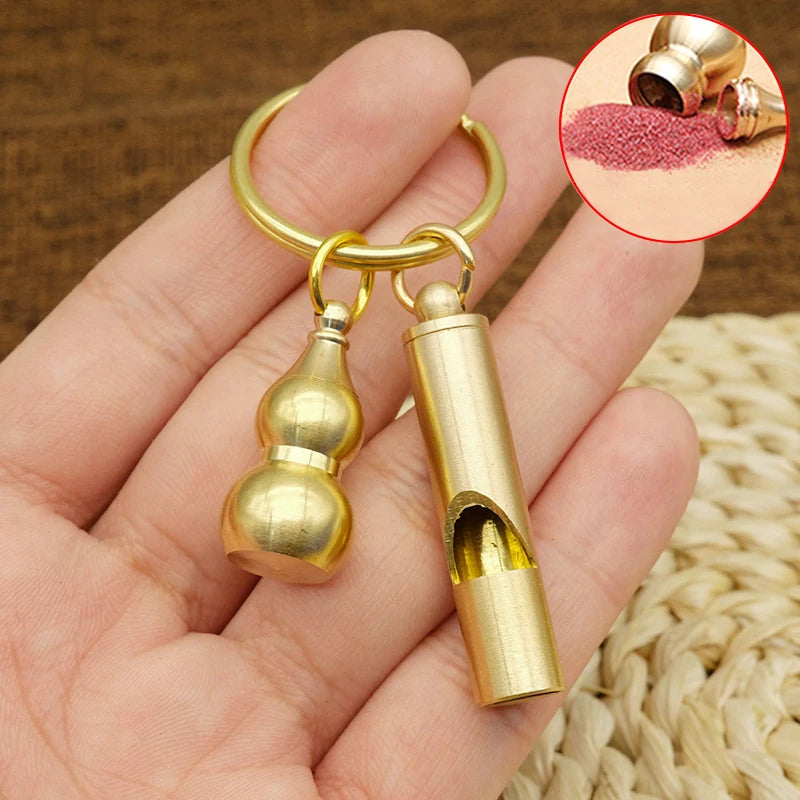 Brass Whistle Decibel Portable Outdoor Hiking Camping Life-saving Qme A3