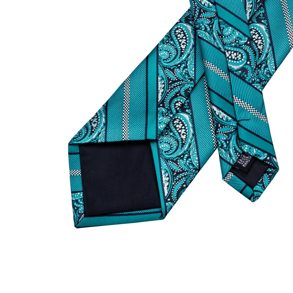 Hi-tie Luxury Teal Blue Wedding Necktie Men's Tie Glod Collar Pin Qme
