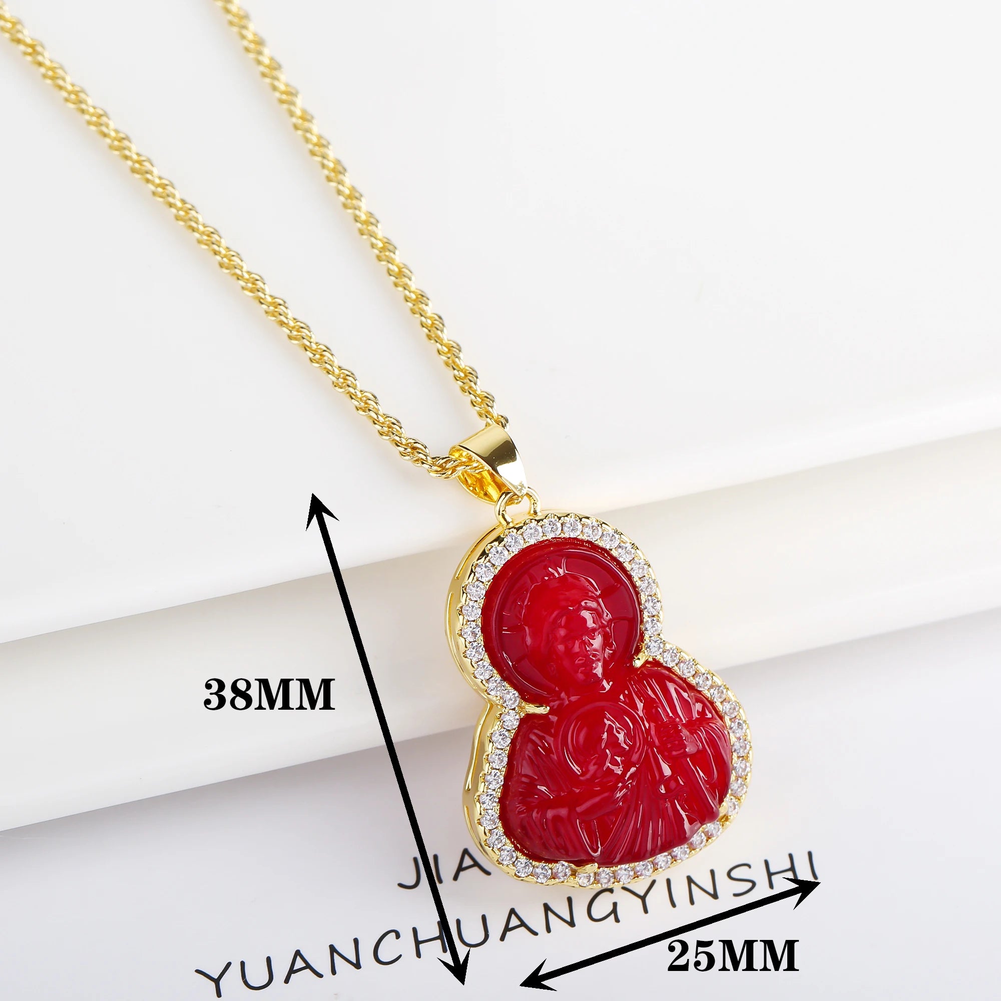 High Quality Creative Shiny Zirconia Crystal St. Jude Pendant Necklace Classic for Man Woman Religious Fine Jewelry Party Gift Qme Necklace 3