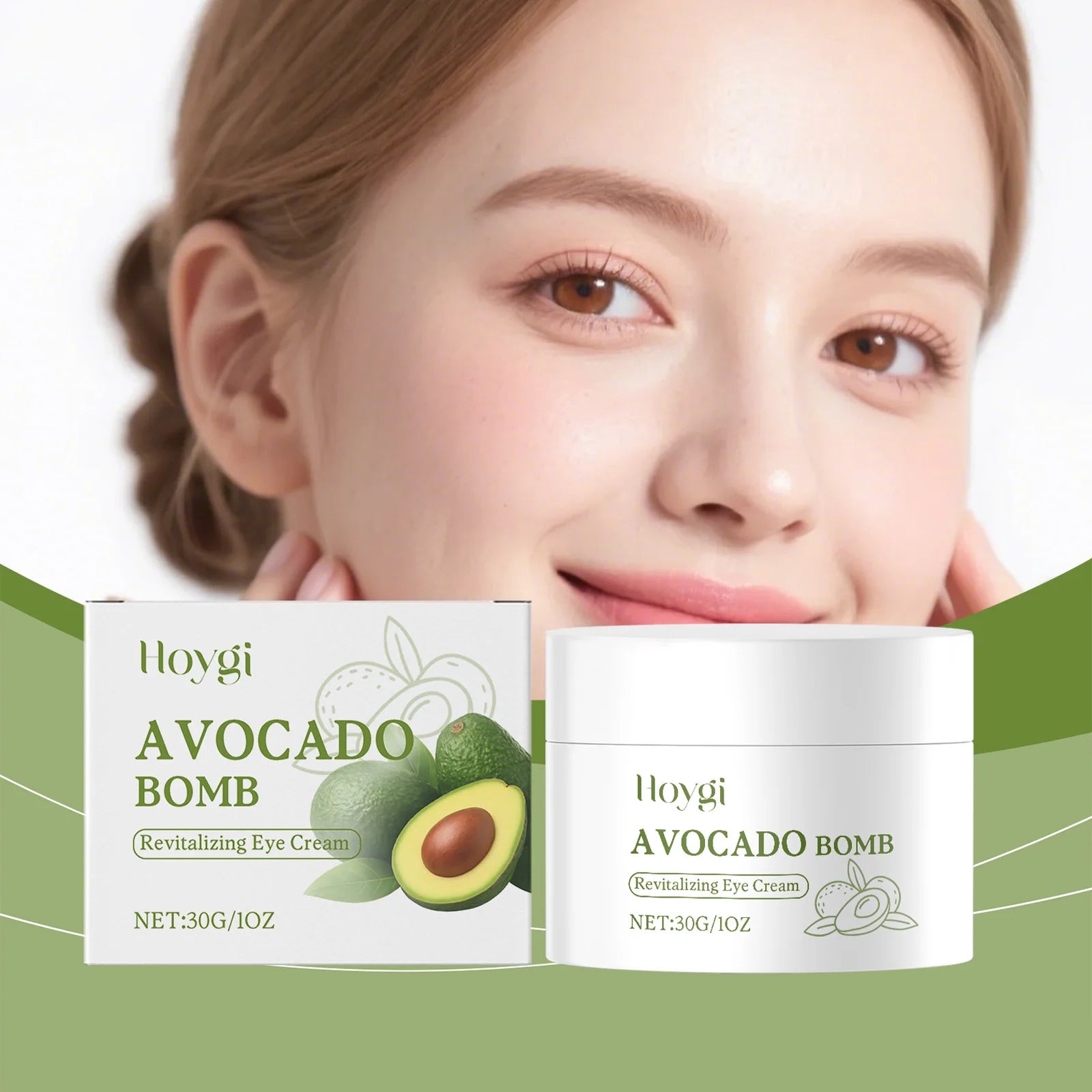 Avocado Eye Cream Fades Fine Lines & Wrinkles Firming Smoothing Eye Area Anti Puffiness Dark Circle Corrector for Youthful Eyes Qme