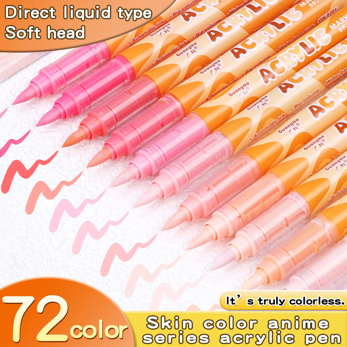 12 Colors/box Soft Tip Acrylic Marker Pens Set Water Resistant Paint Pen for Rock Wood Glass Canvas Graffiti DIY Art Stationery Qme