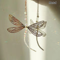 Metal Wing Dragonfly Crystal Suncatcher Garden Wind Chimes Butterfly Qme A2