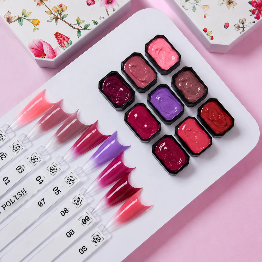 9 Colors Solid Cream Gel Nail Polish UV LED Painting Palette Qme