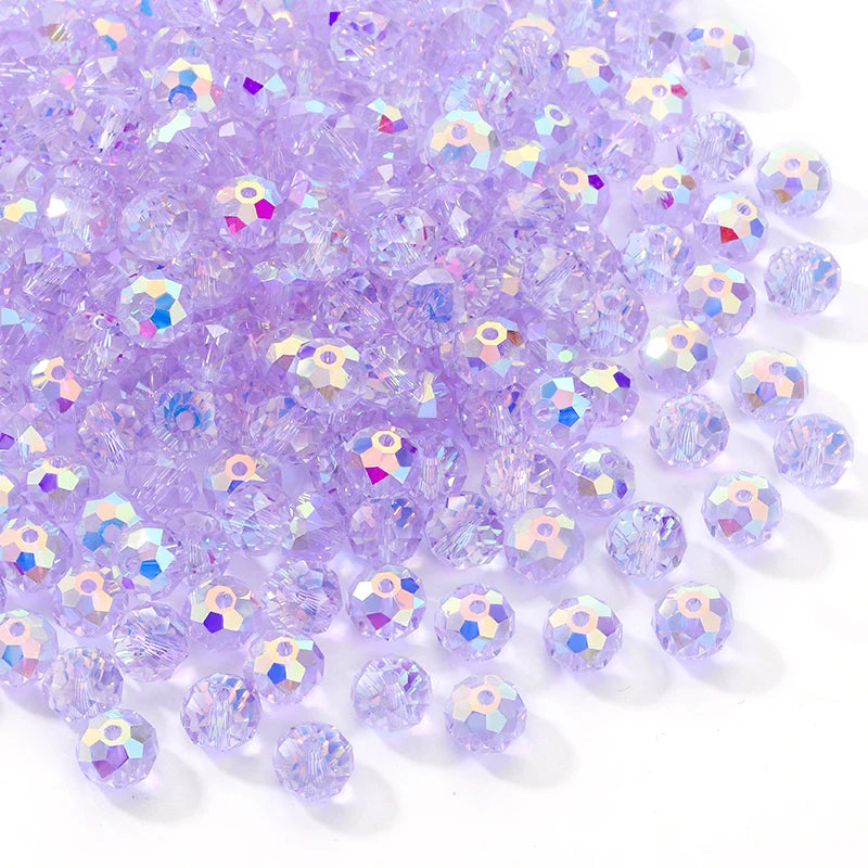 84pcs Czech Faceted Rondelle Beads 8mm AAA Crystal Glass Loose Spacer Beads for DIY Jewelry Bracelet Craft Making Supplies Qme Color 2