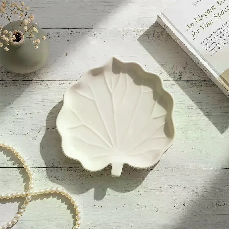DIY Gypsum Form Leaf Coaster Silicone Mold Geometric Leaves Plaster Epoxy Resin Mould Handmade Storage Tray Desktop Decor Molds Qme