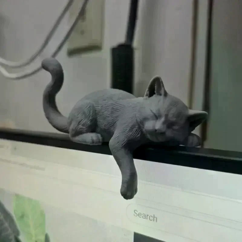 1pcs 3D Printed Lazy Cat Monitor Edge Ornament – Desktop Decor, Lover Gift, Creative & Healing Qme Default Title