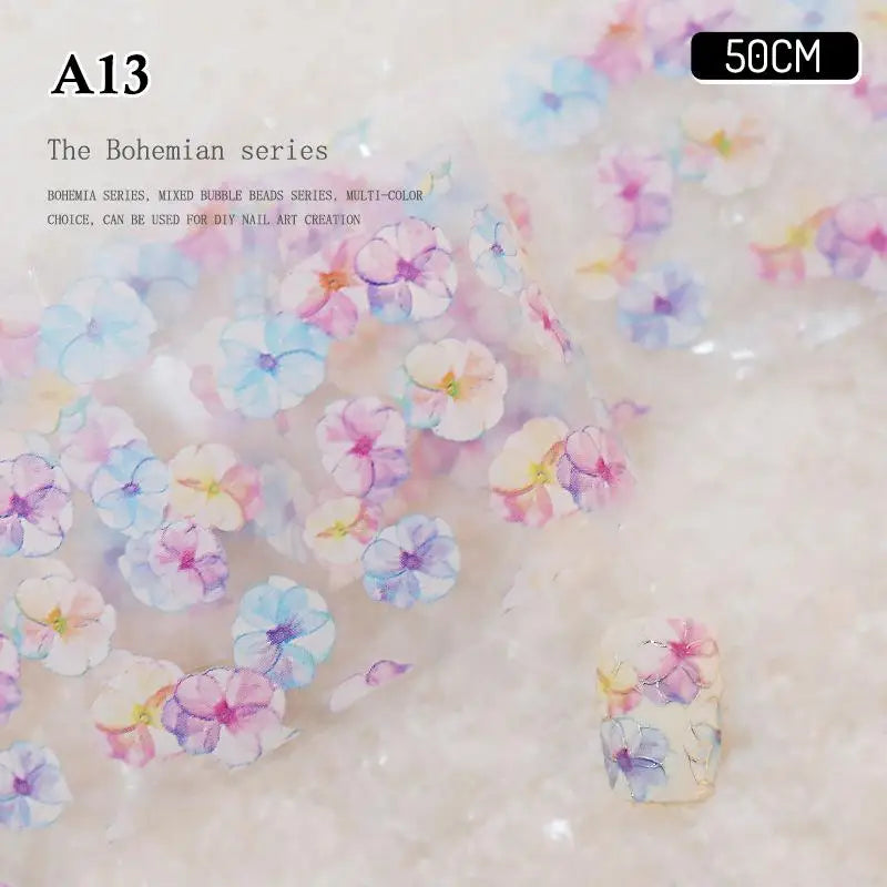 4 Rose Flower Nail Transfer Foils Paper DIY Art Sliders Salon Use Qme A13
