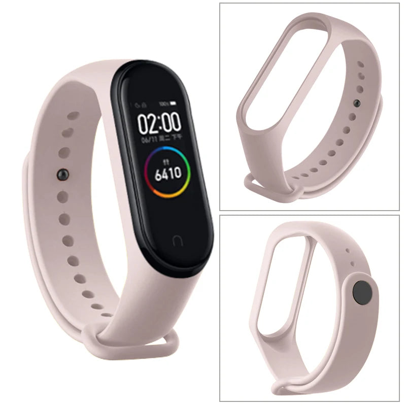 NEW Suitable for Xiaomi Mi Band Mi3 Mi4 Mi5 Mi6 Mi7 Mi8 Colorful Silicone Replacement Sports Strap Qme